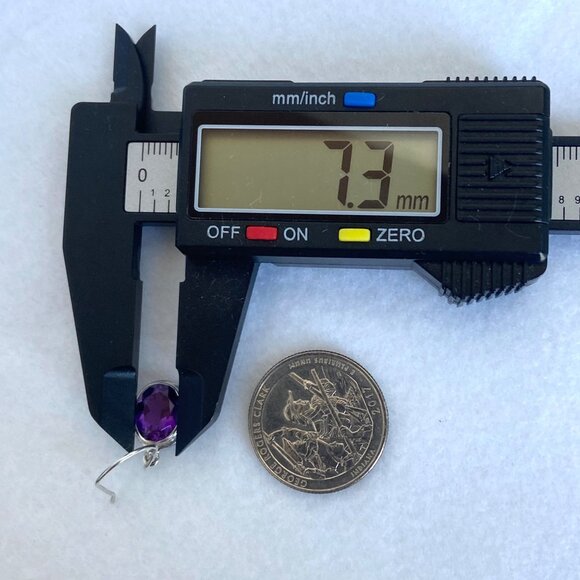 Sterling Silver 925 Faceted Oval Amethyst Dangle Drop Earrings Amethyst Jewelry - Picture 13 of 16